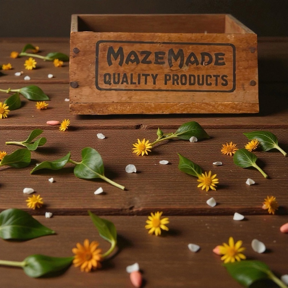 Vintage Wooden Crate MazeMade Quality Products Rustic Farmhouse Advertising Box - Picture 1 of 8